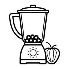 Blander machine isolated on transparent background, blender and fruit