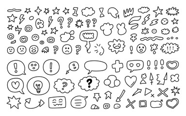 Abstract black and white doodle illustration with organic shapes