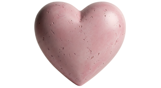 Pink heart isolated on transparent background for valentines day