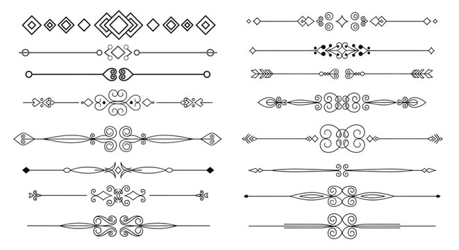 Elegant decorative ornate line dividers and borders for design eps. Vector elegant eps