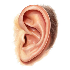 Fototapeta premium 3d realistic human ear anatomy isolated on transparent background