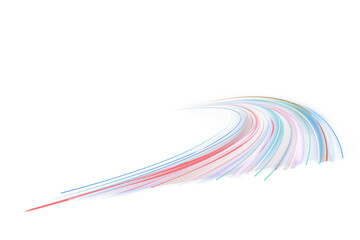 Abstract colorful wave line isolated on transparent background for design element