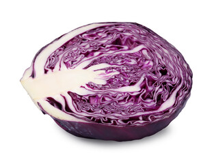 Fototapeta premium Half of fresh red cabbage isolated on white
