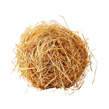 Straw Ball Object Lying on a Black Surface.