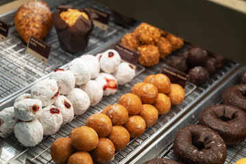Assorted Fresh Pastries on Display