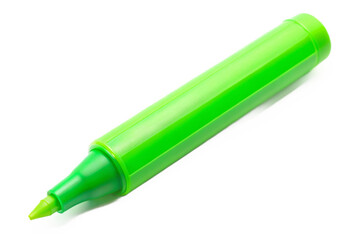 Bright green highlighter pen on a black background