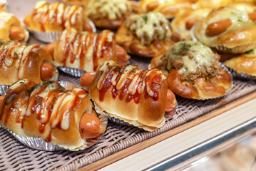 Variety of Deliciously Topped Hot Dogs