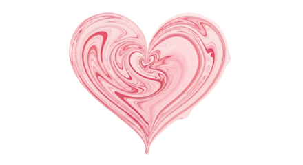 Pink heart with abstract pattern isolated on transparent background
