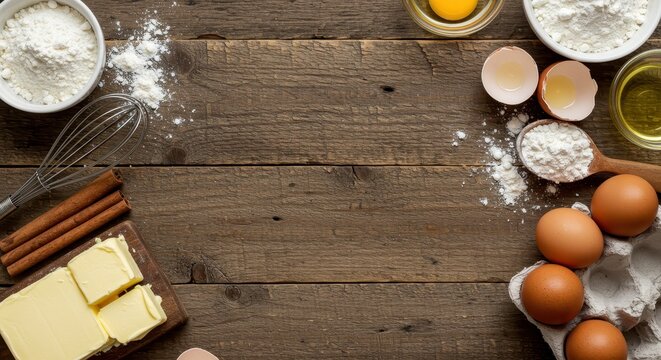 Brown vintage recipe book with chocolate eggs and coffee on a wooden kitchen table