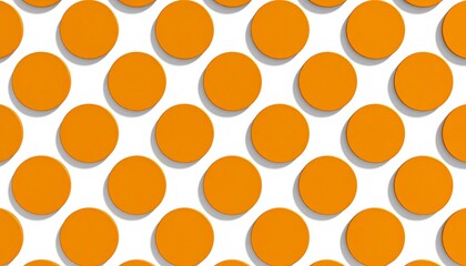 Orange circles in a repeating pattern on a white background.