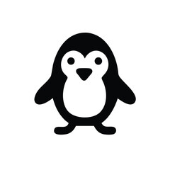 A cheerful cartoon Christmas penguin on a plain white background vector illustration