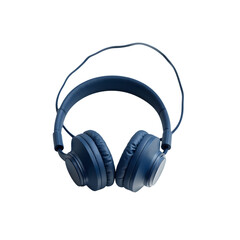 Dark blue headphones isolated on transparent background
