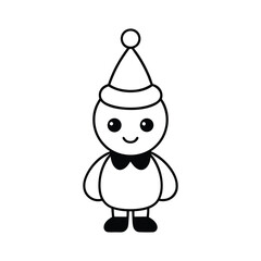 An adorable chibi style Christmas character on a white background vector illustration