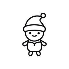 A chibi style Christmas character on a white background vector illustration