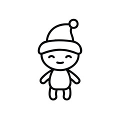 An adorable chibi style Christmas character on a plain white background vector illustration