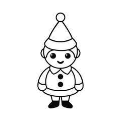 A cute chibi style Christmas character on a plain white background vector illustration