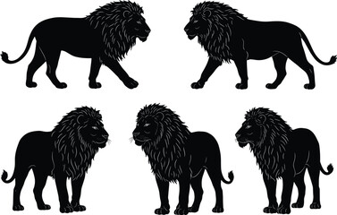 Dynamic vector illustration set of tied black garbage bags in various shapes and sizes, representing waste management and environmental cleanliness concepts, refuse collection.