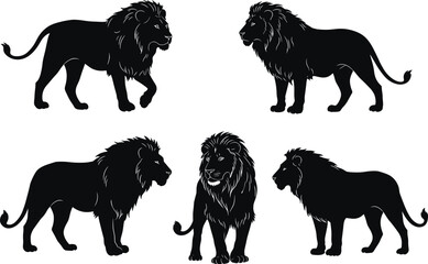 Dynamic vector illustration set of tied black garbage bags in various shapes and sizes, representing waste management and environmental cleanliness concepts, refuse collection.