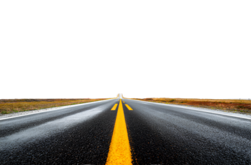  Photograph of a road leading straight to the horizon on a white background, hyperrealistic photography in the style of [Artist name (3)