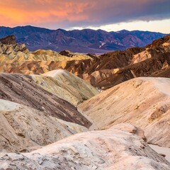 Colorful desert landscape at sunset