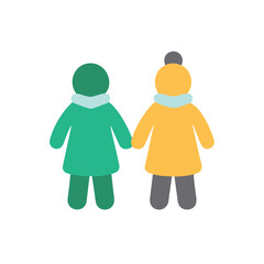 A group of children in winter clothing on a white background vector illustration