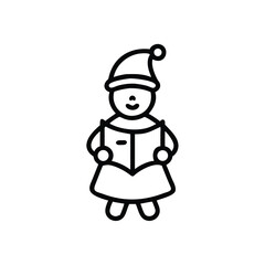 A festive Christmas caroler isolated on a white background vector illustration