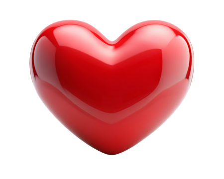 3d red heart isolated on white background PNG AI GENERATED