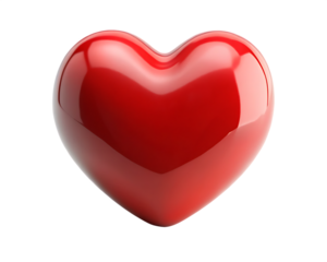  3d red heart  isolated on white background PNG AI GENERATED