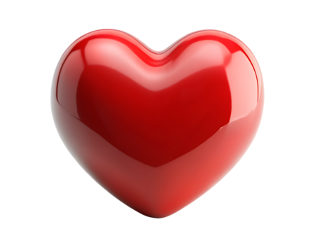  3d red heart  isolated on white background PNG AI GENERATED