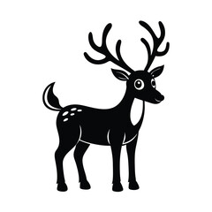 Naklejka premium A Christmas reindeer with an expressive face on a white background vector illustration