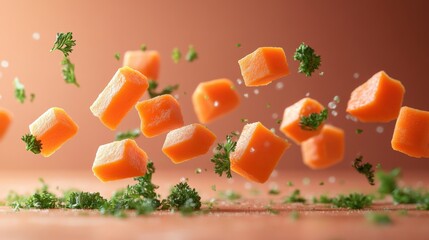Slicing fresh carrots in motion kitchen food vibrant colors culinary creativity