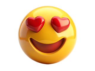  emoji 3d in love emoticon isolated on white background  PNG AI GENERATED