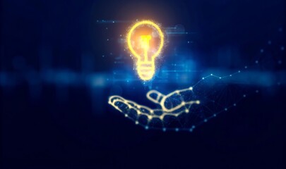 Midsection woman hold hologram screen displaying modern cloud based web system technology, symbols digital transformation concept for next generation era, metaverse digital binary connection network..