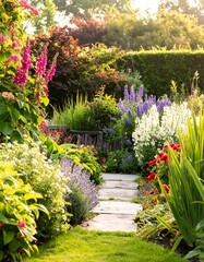 Colorful garden path