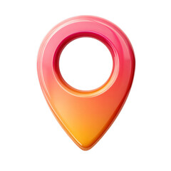 Location Pin Icon Isolate on Transparent White Background