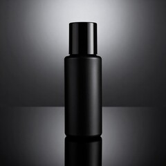 Obraz premium Sleek Black Bottle Product Shot with a Minimalist Design on Dark Background