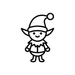 A cute Christmas elf character on a plain white background vector illustration