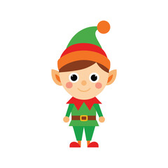A simple illustration of a Christmas elf on a white background vector illustration