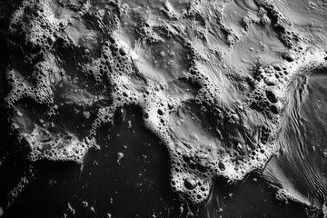 Dynamic ocean waves crashing on shoreline nature black and white aesthetic coastal environment view