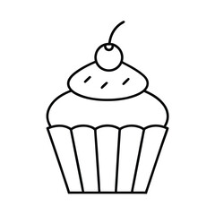 A single festive cupcake on a white background vector illustration