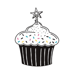 A festive cupcake on a white background vector illustration