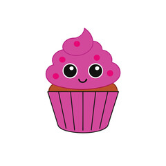A holiday themed cupcake on a white background vector illustration