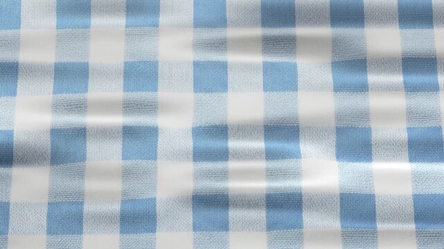 Blue and White Gingham Fabric Texture Background