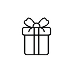 A festive Christmas gift icon in a flat style vector illustration