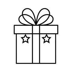 A festive Christmas gift icon in a flat style vector illustration