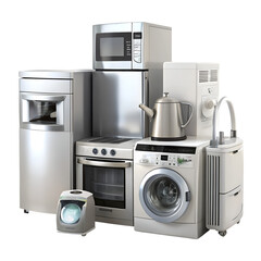 modern kitchen appliances isolated