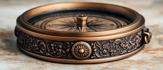 Navigating time antique compass historic still life detailed elegant exploration concept