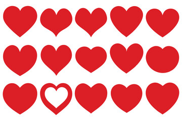 Heart Icons Set – Love and Romance Vector Collection