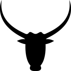 Fototapeta premium Bull head icon, black silhouette and outline vector of cattle, ox, buffalo, and cow skulls with horns, animal head logo, ranch, farm, rodeo, mascot and tattoo design isolated on transparent background