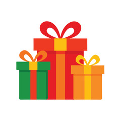 A festive assortment of gift boxes with ribbons and bows on a white background vector illustration